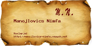 Manojlovics Nimfa névjegykártya